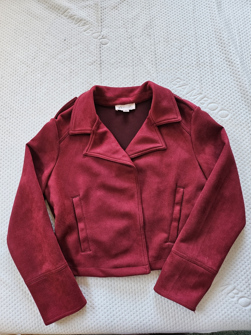 Philosophy Rich Berry Cropped Bomber Jacket
